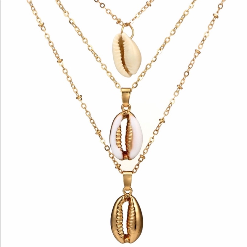 THREE LAYER PUKA SHELL NECKLACE